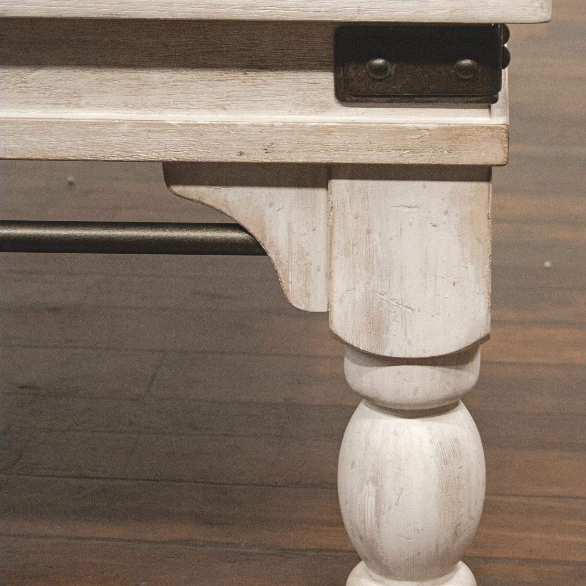 Regan solid wood coffee shop table with storage